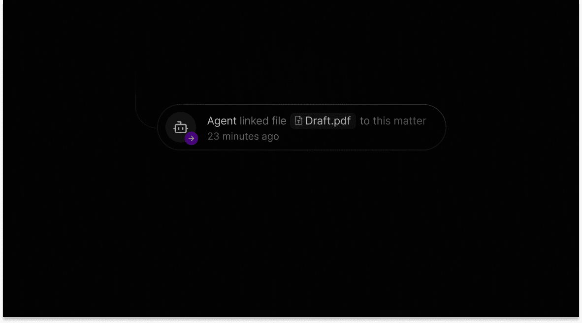 Agent action recorded in activity